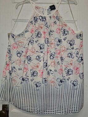 Boho Chic Floral Cold Shoulder Blouse Sizes 1X-3X